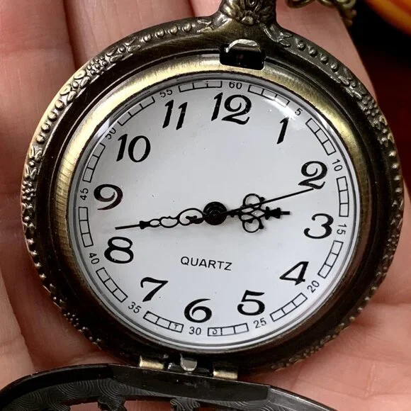 Vintage Style Copper Quartz Pocket Watch - Picture 5 of 11